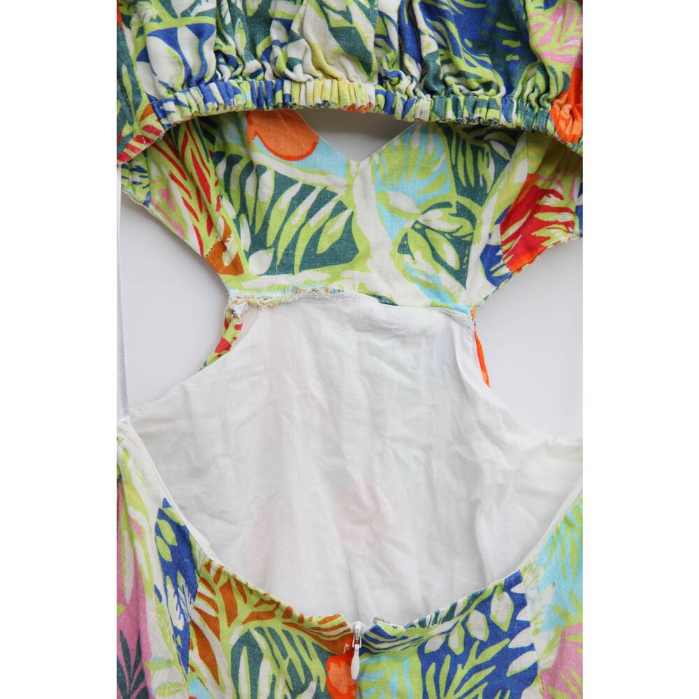 Staud coliseum cutout puff sleeve linen maxi dress Size 6 - Picture 9 of 9